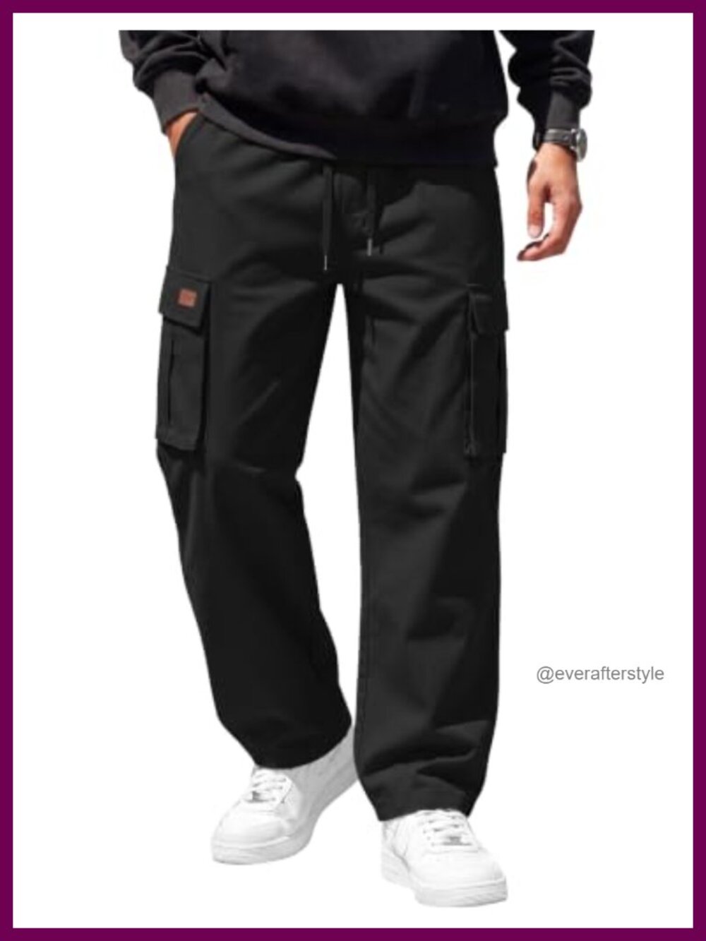 Men's Cotton Cargo Sweatpants Joggers Multi Pockets Hiking Workout